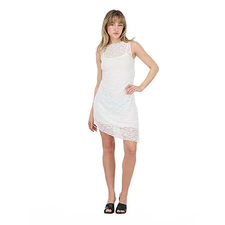Women's Forever 21 Sleeveless Lace Mini Dress (Ivory)