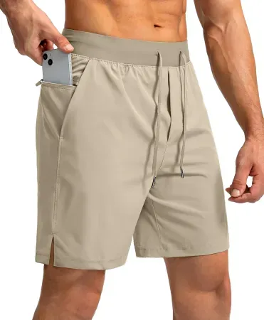Soothfeel Men's Running Shorts with Zipper Pockets