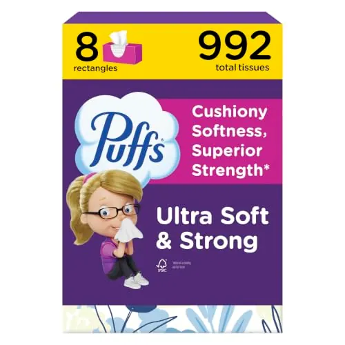 Puffs Ultra Soft Facial Tissue 8-Pack 124-Count