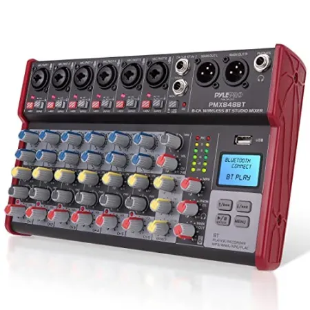 Pyle 8-Channel Professional Wireless DJ Audio Mixer