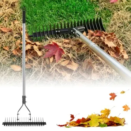 Saker Thatch Rake for Lawn Dethatching w/ 71" Handle