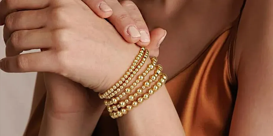 5-Piece 14K Gold-Plated Stacking Bracelet Set