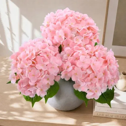 NINTYNINE Hydrangea Artificial Flowers 3-Pack