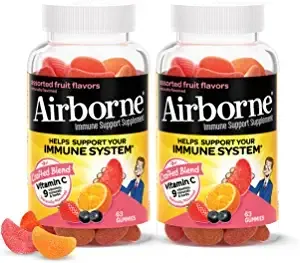 2-Pack 63 Count Airborne 750mg Vitamin C Gummies