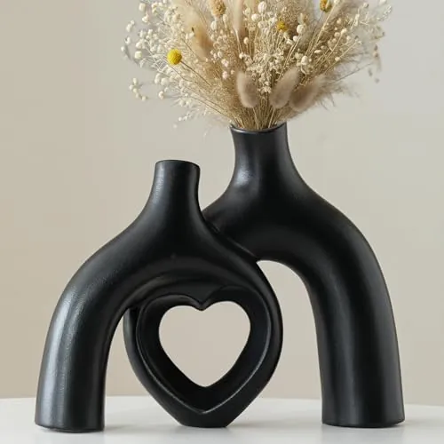 Lvases Donut Decorative Vase Set (Matte Black)