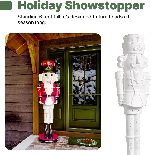 Step2 Nutcracker Prince Paintable DIY Holiday Statue 6-Foot Tall