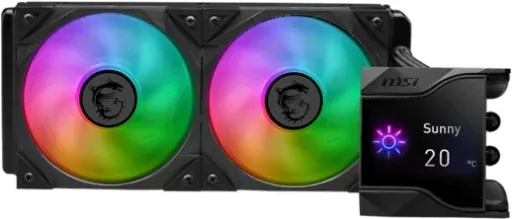 MSI MPG CORELIQUID D240 Liquid CPU Cooler w/ 60mm TORX FAN 3.0, 2.4” Customizable IPS Display