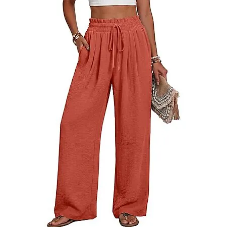 Lepunuo Women's High Waisted Wide Leg Palazzo Pants w/ Pockets (Various)