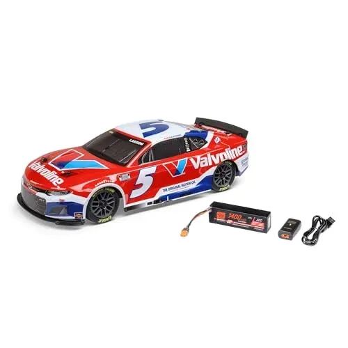 Losi 1/12 NASCAR RC Race Car Kyle Larson No. 5 2025 Valvoline Chevrolet ZL1 2S AWD RTR Brushed On-Road Battery & Charger Included Red