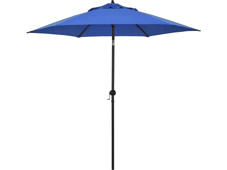 9ft Rd Powdercoated Steel, Crank Open, Push Tilt Patio Umbrella