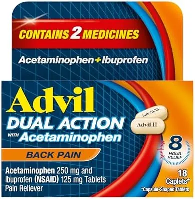 Select Accounts: 18-Ct Advil Dual Action Ibuprofen w/ Acetaminophen Back Pain Tablets