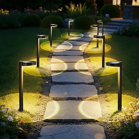12-Pk APONUO Solar Pathway Lights w/ 3 Selectable CCT (Warm/Neutral/Cool White)