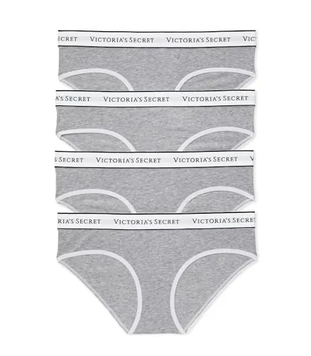 Victoria's Secret Women's Logo Cotton Hiphugger Panties 4-Pack