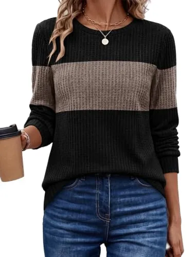 Womens Waffle Knit Sweaters - Many Colors