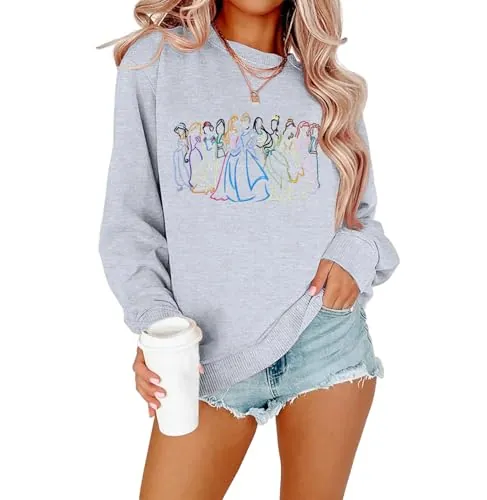 Embroidered Disney Princess Inspired Sweatshirt