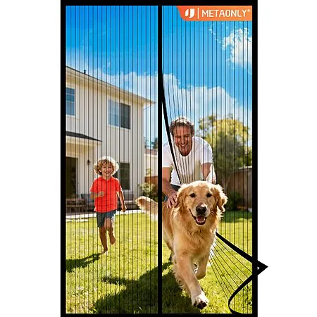 METAONLY Magnetic Screen Door Mesh (38" x 82", Black or White)