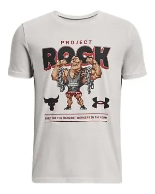 Under Armour Boys' Project Rock Flex T-Shirt White Clay