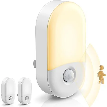 Prime Members: 2-Ct L LOHAS LED 30/60-Lumen Motion Sensor Plug-In Lights (3000K)