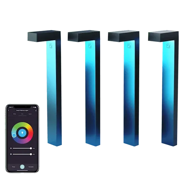 Atomi Smart Wi-Fi Platea Outdoor Pathway Lights 4-Pack