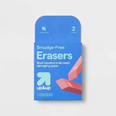 Smudge Free Erasers 2-Count