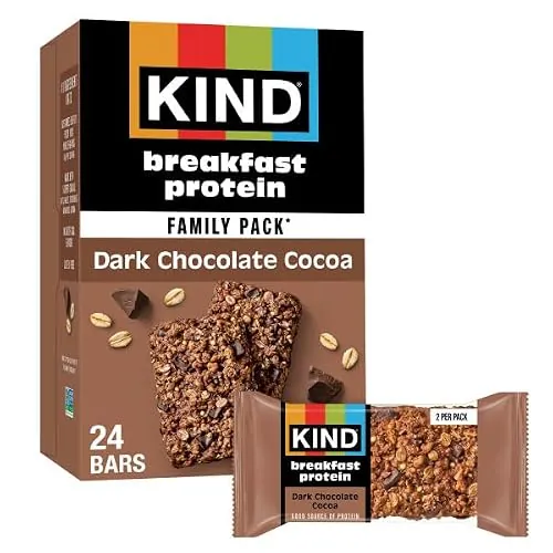 KIND Dark Chocolate Cocoa Breakfast Protein Bars 12-Pack