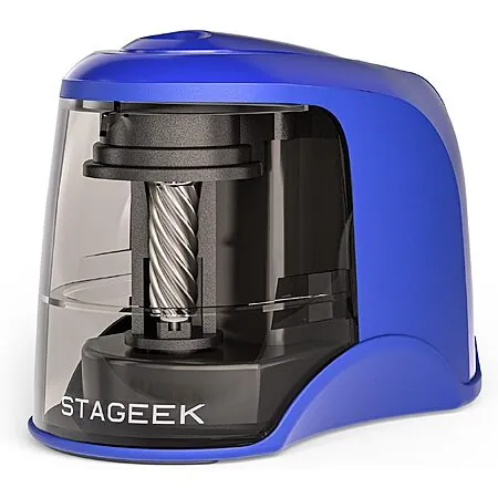 STAGEEK USB or Battery Powered Electric Pencil Sharpener (Blue)