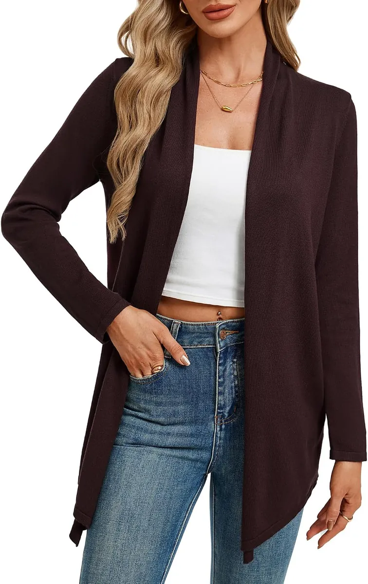 Grace Karin Long Open Front Cardigan