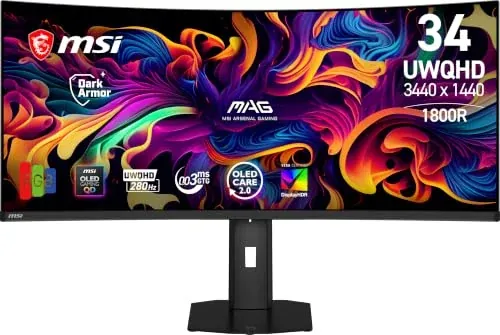 MSI MAG 341CQP QD-OLED 34" UWQHD 280Hz 0.03ms Gaming Monitor