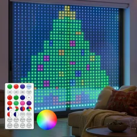 Brightown 6' x 6' 400 RGBIC Color Changing LED Smart Curtain Fairy Lights w/ Remote