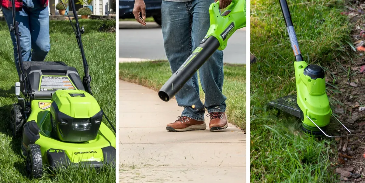 Get a Greenworks 48V 20-inch mower, 12-inch string trimmer, and 320 CFM blower + 3x batteries at a