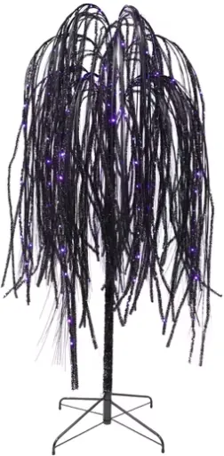 Outdoor LED 10-Function Willow Tree, Orange and Purple, 6' Halloween