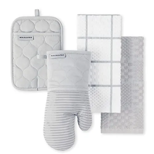 KitchenAid Quilted Cotton Terry Cloth Oven Mitt 4-Piece Set
