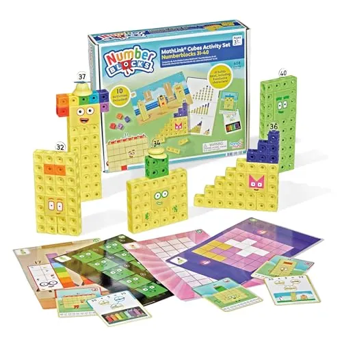 hand2mind Numberblocks 31-40 MathLink Cubes Learning Set