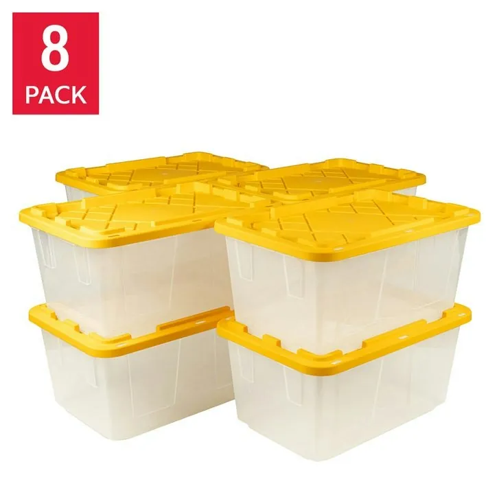 Greenmade 27-Gallon Clear Storage Bin 8-Pack