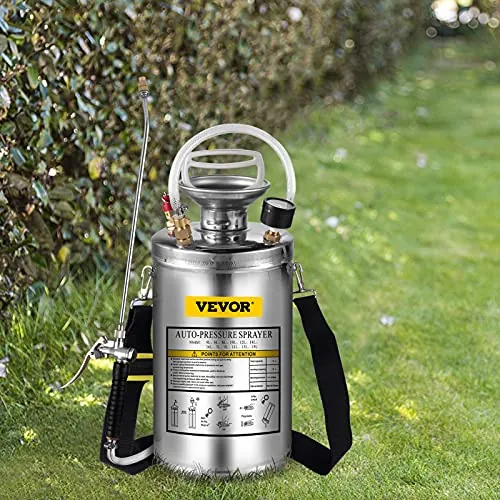 Happybuy 1.5 Gallon Stainless Steel Pump Sprayer with 16" Wand & Adjustable Nozzle