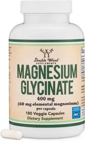 180-Count Double Wood Supplements Magnesium Glycinate Capsules