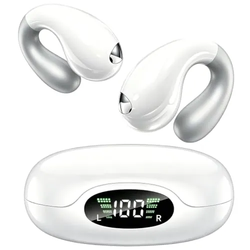 Ultra Open-Ear Clip On Earbuds Bone Conduction Style Bluetooth 6.1