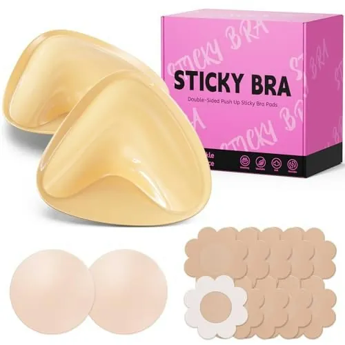 BeautiKip Women's Ultra Push-Up Sticky Bra Pads