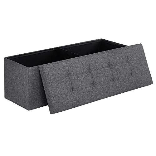 Songmics Mazie 43" Folding Storage Ottoman Bench