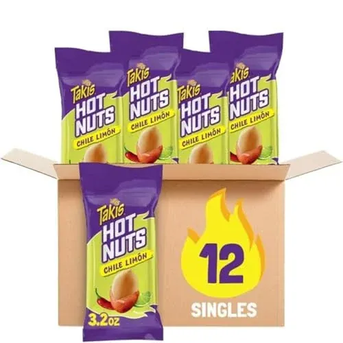 Takis Flare Hot Nuts 12-Pack 3.2-Oz (Hot Chili Pepper & Lime)