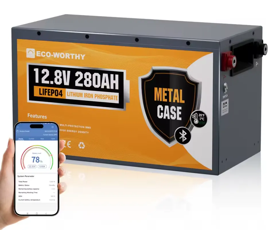Eco-Worthy 3584Wh 12V 280Ah LiFePO4 Battery