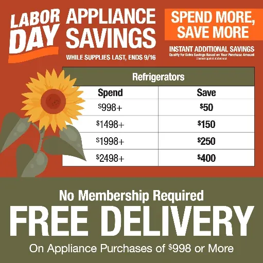 Up to $1000 Off Home Depot Labor Day Appliances Event