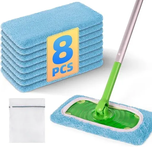 8 Pack Reusable Mop Pads for Swiffer