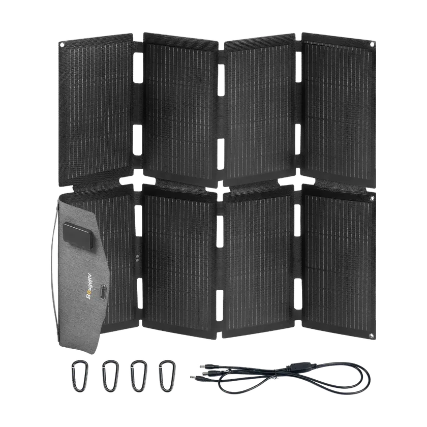 BougeRV 100W N-Type Fiberglass Portable Solar Panel