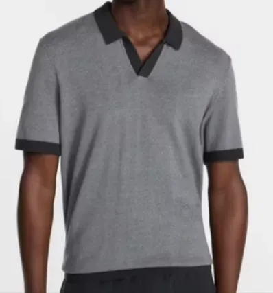 George Men's Knit Johnny Collar Polo Shirt