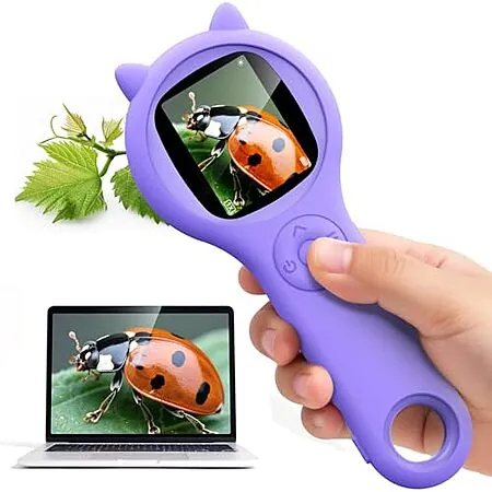 Ashfly Kids 500X Rechargeable Handheld Digital Microscope (Purple)