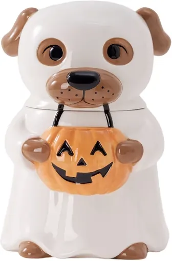 Way To Celebrate Halloween Ceramic Cookie Jar, Pumpkin Cat or Ghost Dog