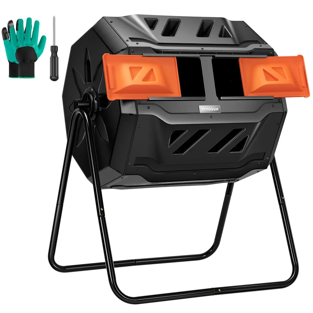 Vivosun 43-Gallon Dual Rotating Batch Outdoor Tumbling Composter