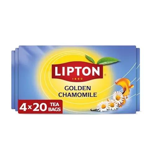 Lipton Golden Chamomile Herbal Tea Bags, Honey Vanilla, 80 Count