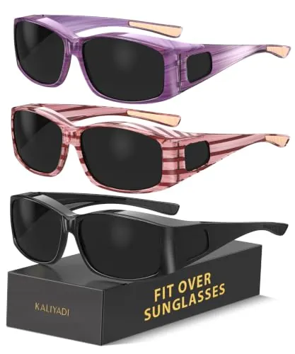 KALIYADI Polarized Fit-Over-Glasses Wrap Around Sunglasses with UV400